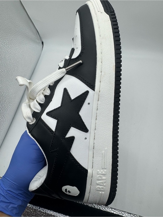 A Bathing Ape BAPE STA Black/White Men’s Low Top Lace-Up Sneakers SIZE8M main image 4